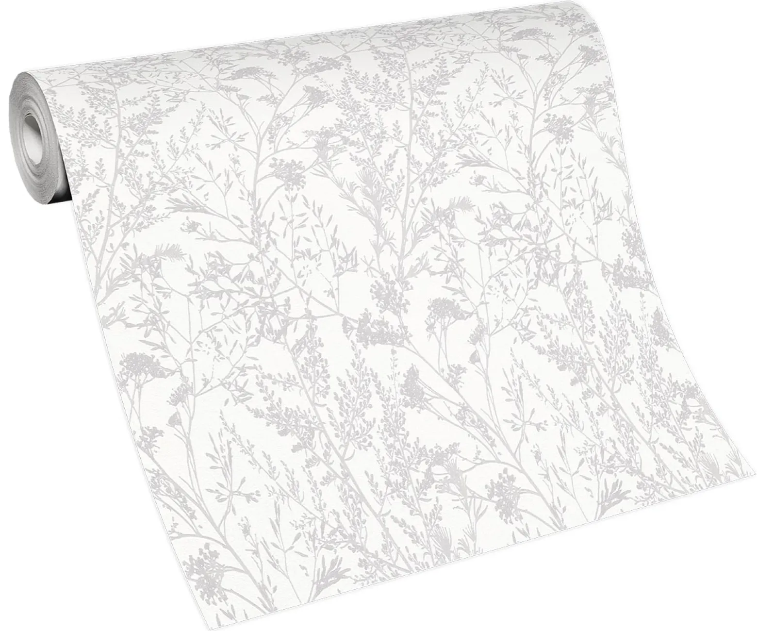 Vliestapete Floral Sträucher weiß silber 10251-01