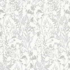 Vliestapete Floral Sträucher weiß grau silber 10251-31