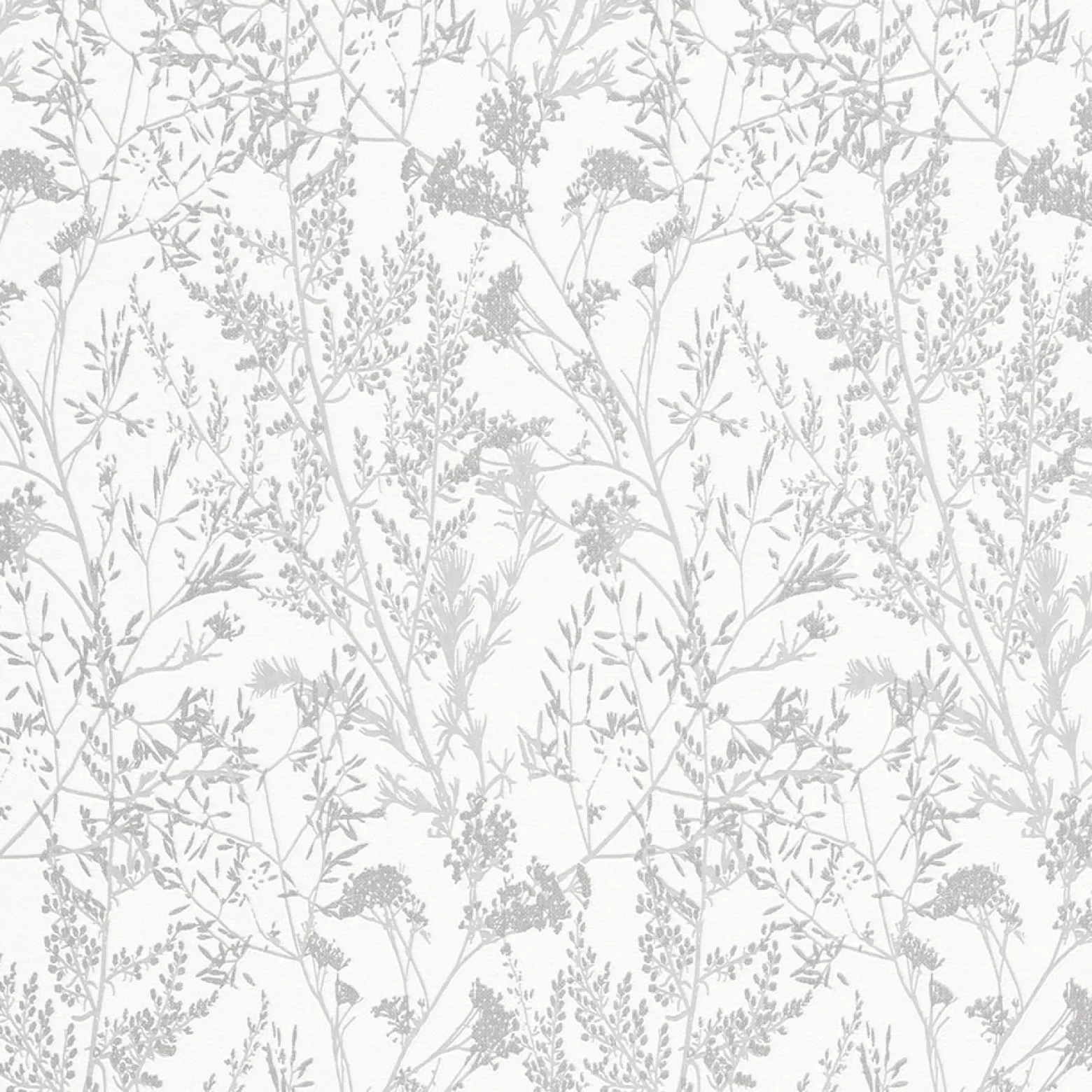 Vliestapete Floral Sträucher weiß grau silber 10251-31