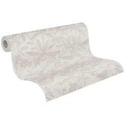 Vliestapete Floral Struktur Meliert Grau Creme 38924-3