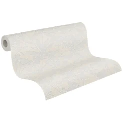 Vliestapete Floral Struktur Meliert Creme Beige 38924-5