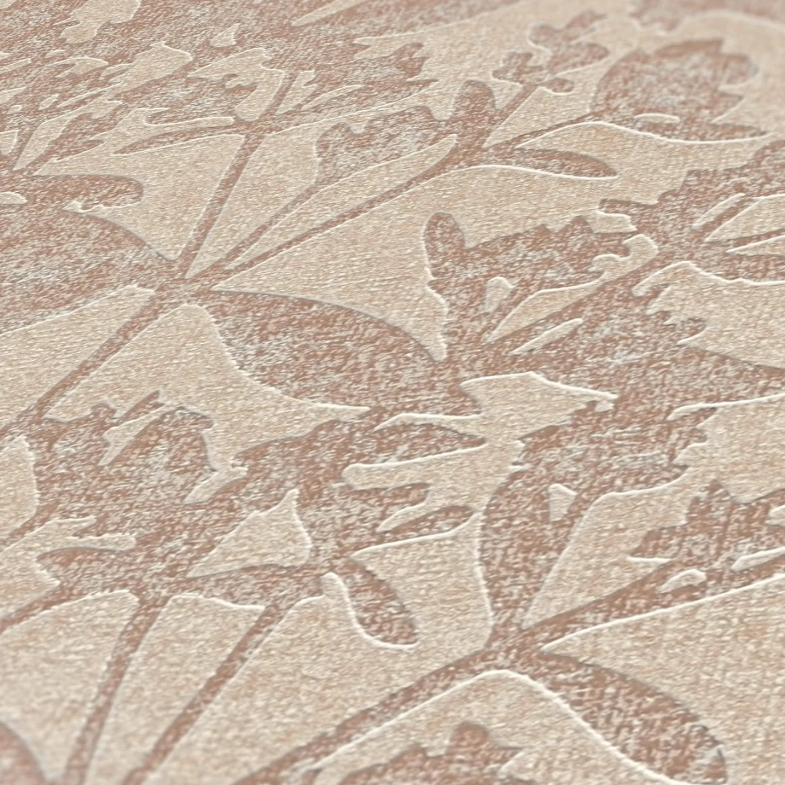Vliestapete Floral Struktur Meliert Beige Braun 38924-2