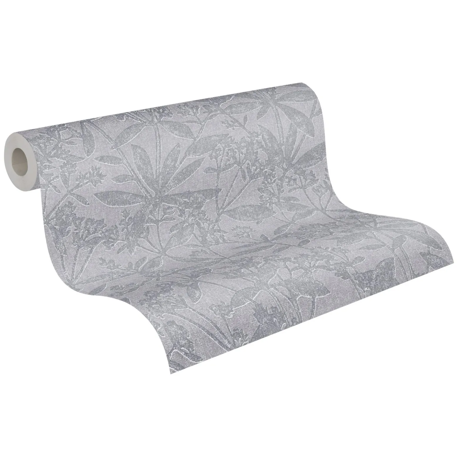 Vliestapete Floral Struktur Meliert Grau Blau 38924-4