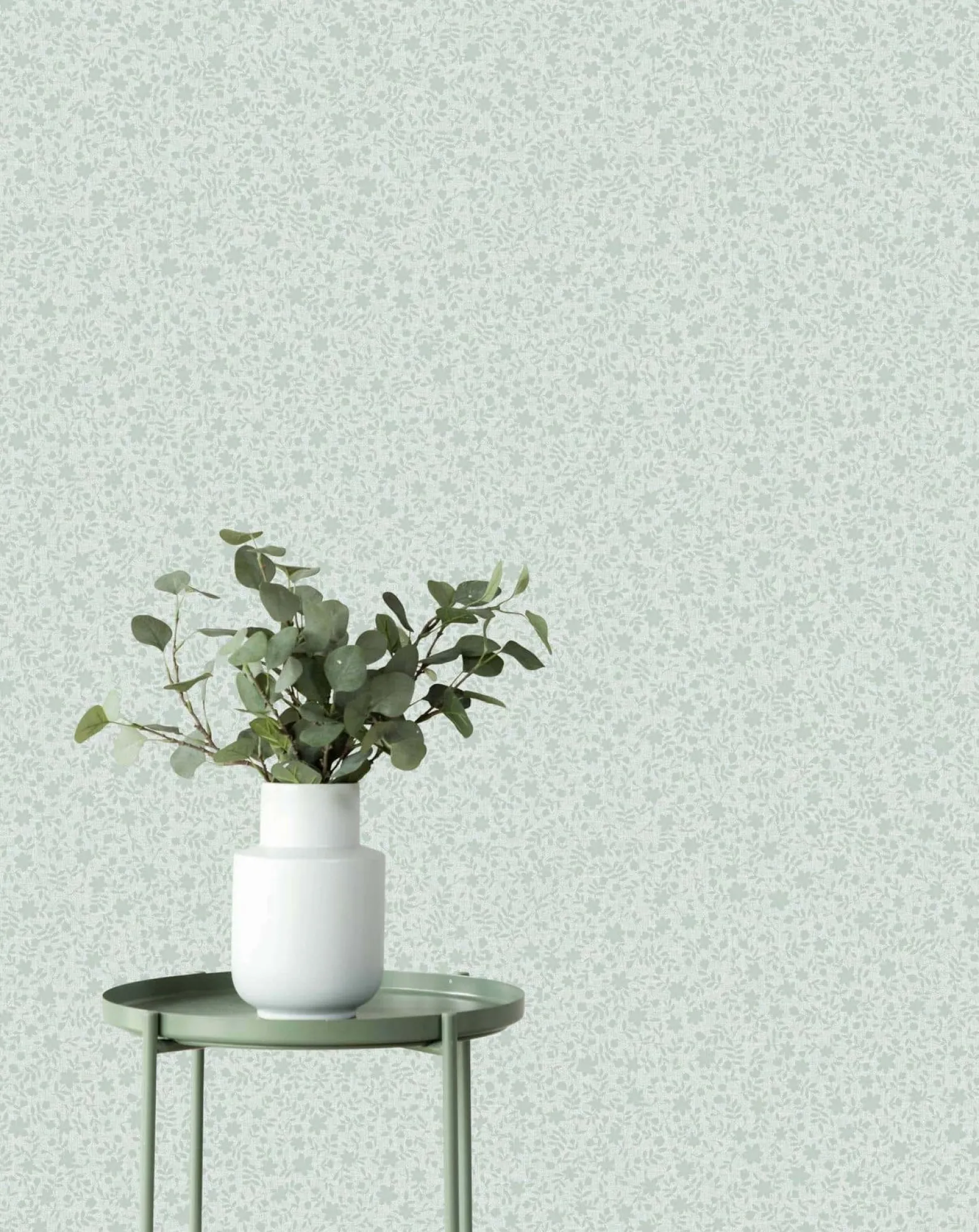 Vliestapete Floral Textiloptik Grün Blau 47645