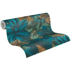 Vliestapete Floral Tropen Exotik Blau Grün 39222-1