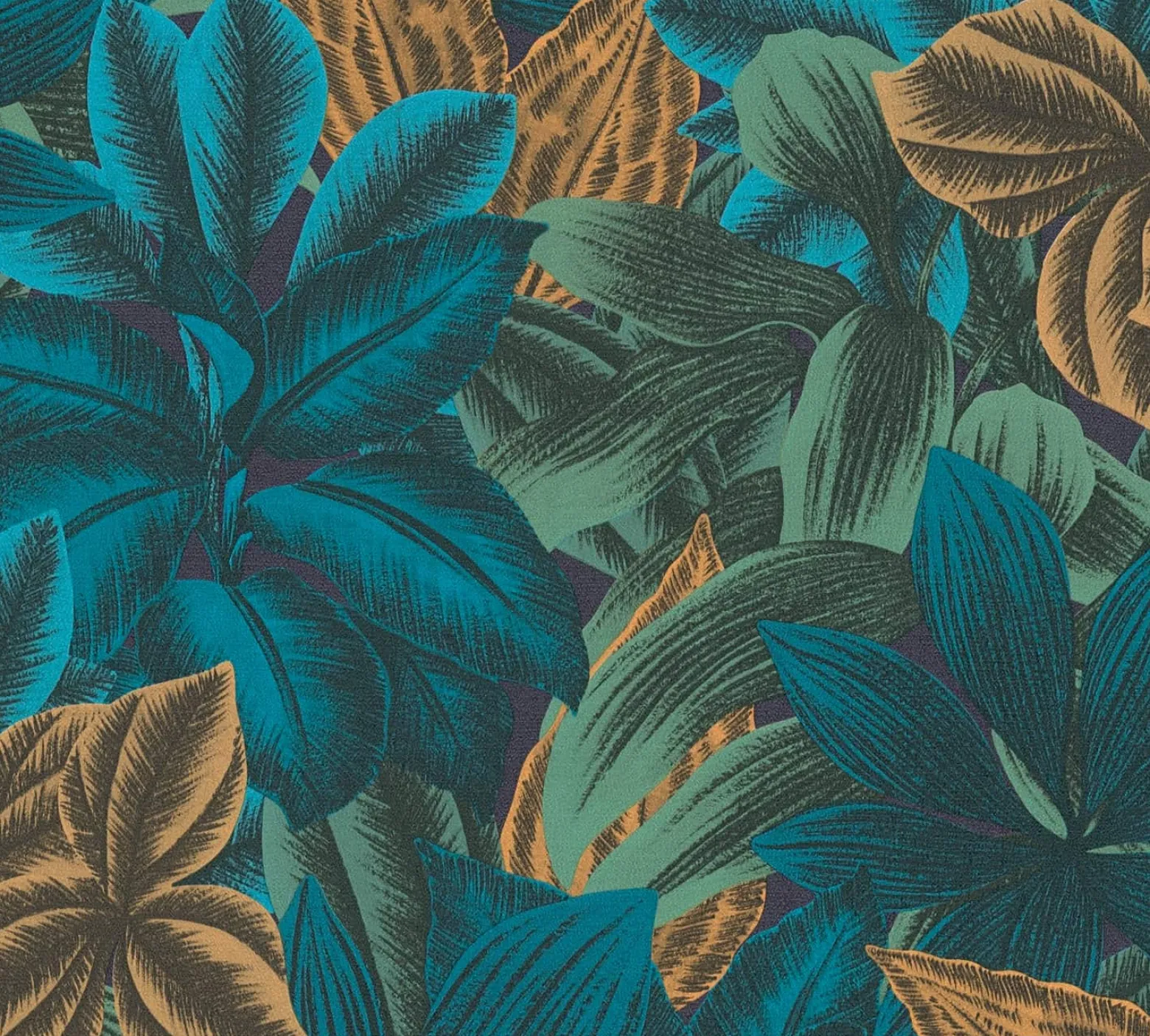 Vliestapete Floral Tropen Exotik Blau Grün 39222-1