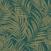 Vliestapete Floral Tropen Grün Gold Metallic MN2014