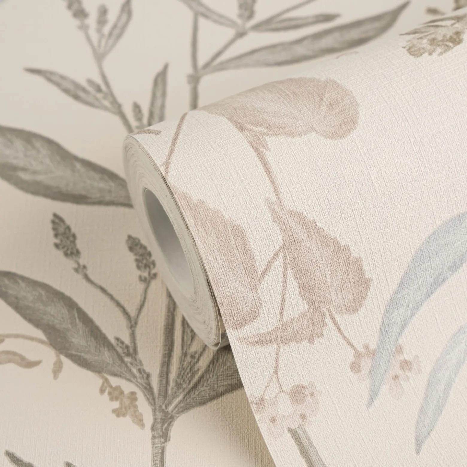 Vliestapete Floral Tropisch Creme Grau Grün 79009-1