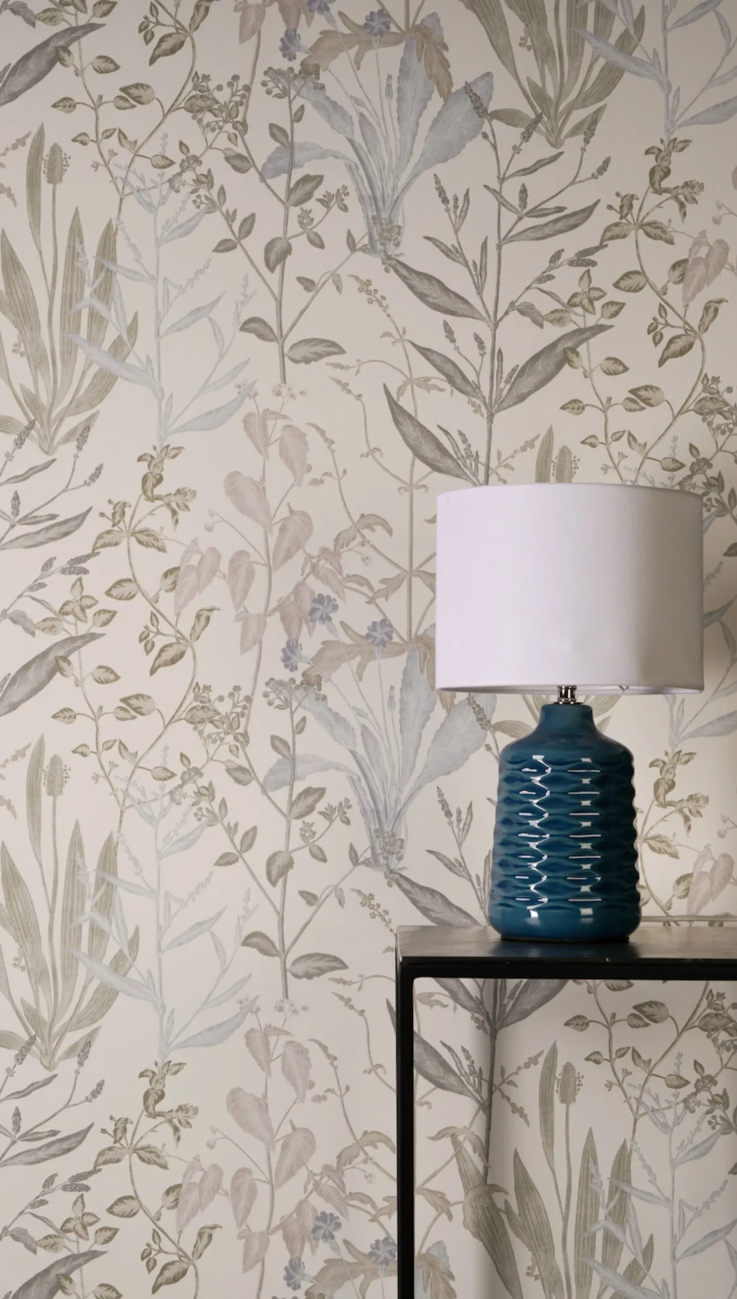 Vliestapete Floral Tropisch Creme Grau Grün 79009-1