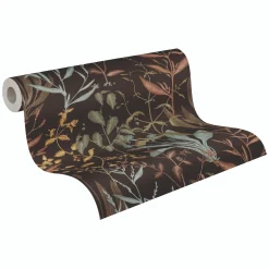 Vliestapete Floral Tropisch Schwarz Grün Braun 79009-4