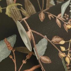 Vliestapete Floral Tropisch Schwarz Grün Braun 79009-4