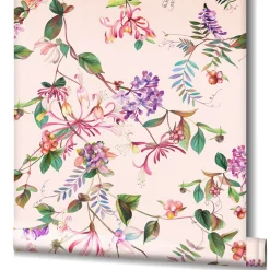 Vliestapete Floral Tropisch Beeren Rosa Grün Lila 47457
