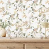 Vliestapete Floral Tropisch Beeren Weiß Grün Braun 47455