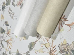 Vliestapete Floral Tropisch Beeren Weiß Grün Braun 47455