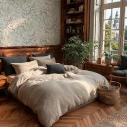 Vliestapete Floral Tropisch Weiß Grün Braun 79009-2