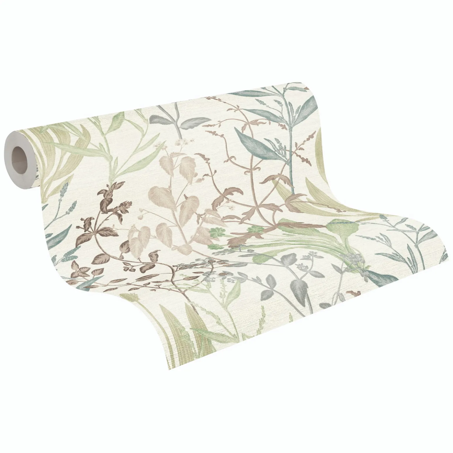 Vliestapete Floral Tropisch Weiß Grün Braun 79009-2