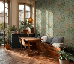 Vliestapete Floral Tropisch Grün Orange Beige 79009-3