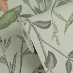 Vliestapete Floral Tropisch Grün Orange Beige 79009-3