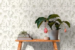 Vliestapete Floral Vögel Blumen Weiß Grün 39429-3