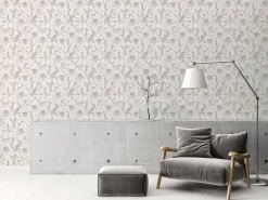 Vliestapete Floral Vögel Blumen Weiß Schwarz 39429-2