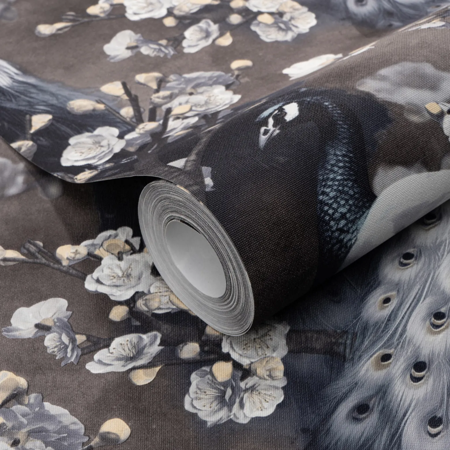 Vliestapete Floral Vögel Braun Grau Schwarz 10414-15