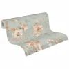 Vliestapete Floral Vintage Blau Orange 79061-6