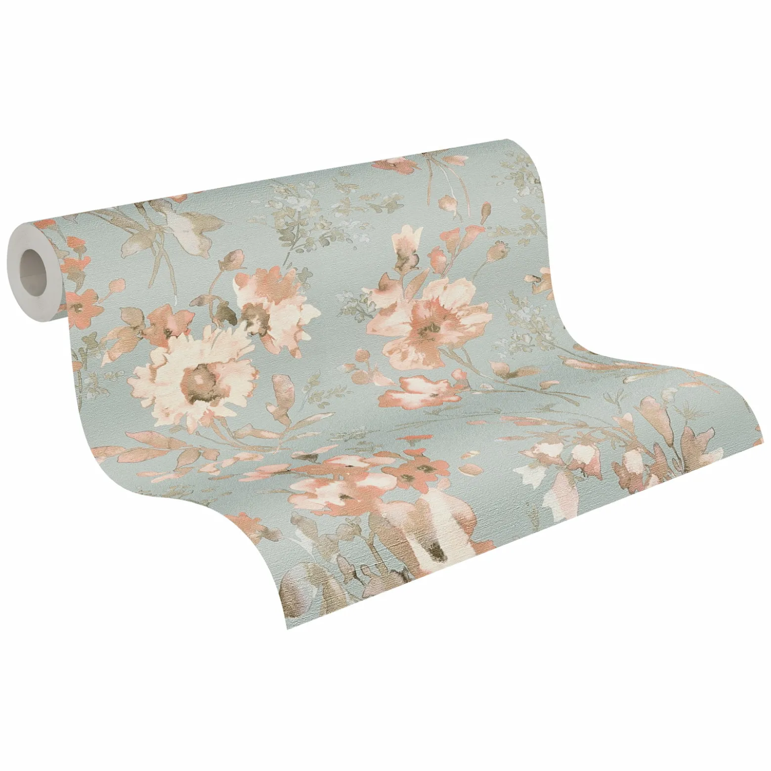 Vliestapete Floral Vintage Blau Orange 79061-6