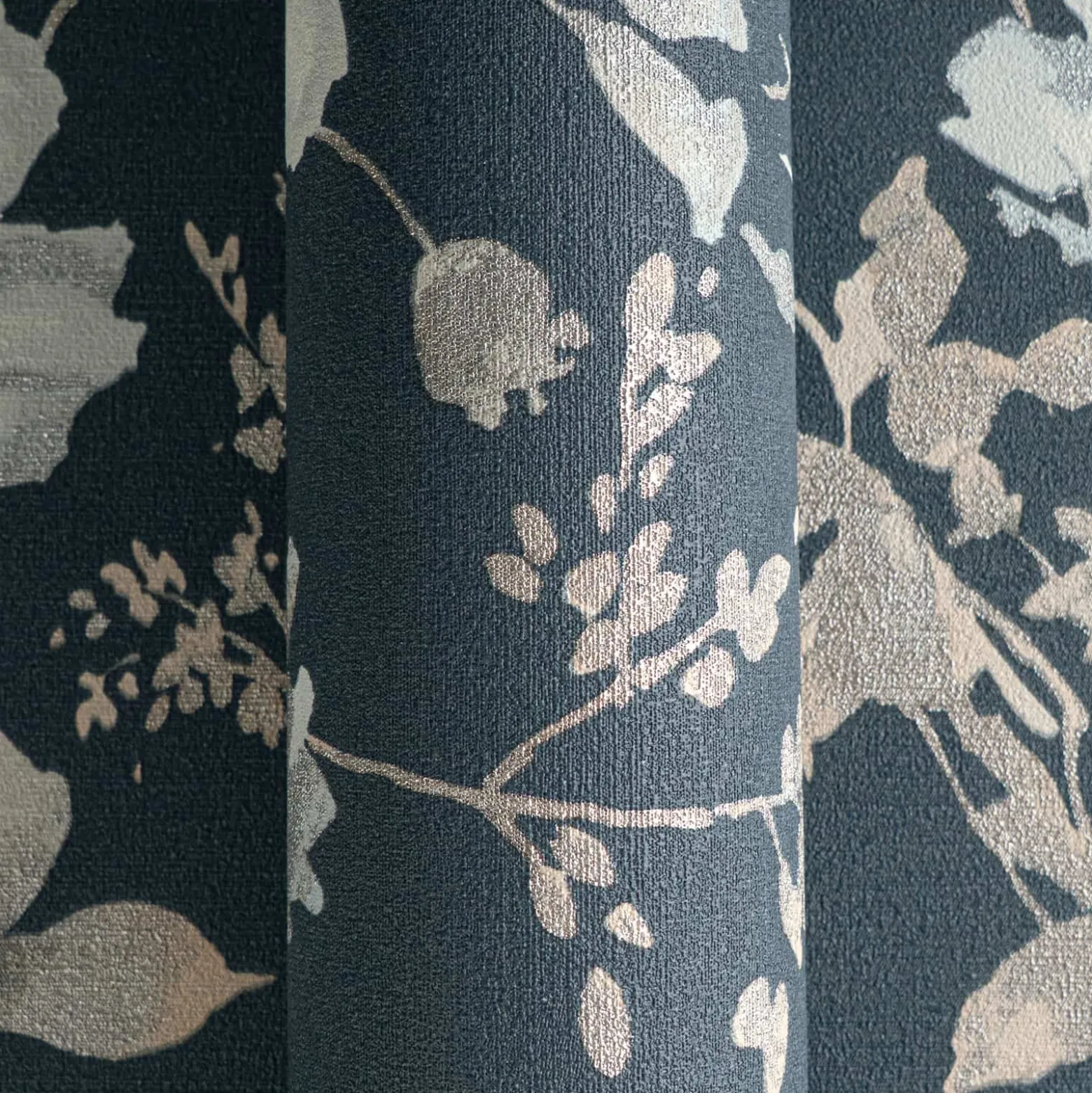 Vliestapete Floral Vintage Blau Silber Metallic 79061-5