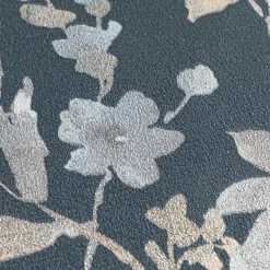 Vliestapete Floral Vintage Blau Silber Metallic 79061-5