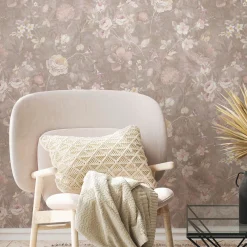 Vliestapete Floral Vintage Braun Weiß 38636-3