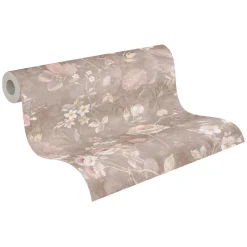 Vliestapete Floral Vintage Braun Weiß 38636-3