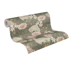 Vliestapete Floral Vintage Blumen Lila Grün 39426-3