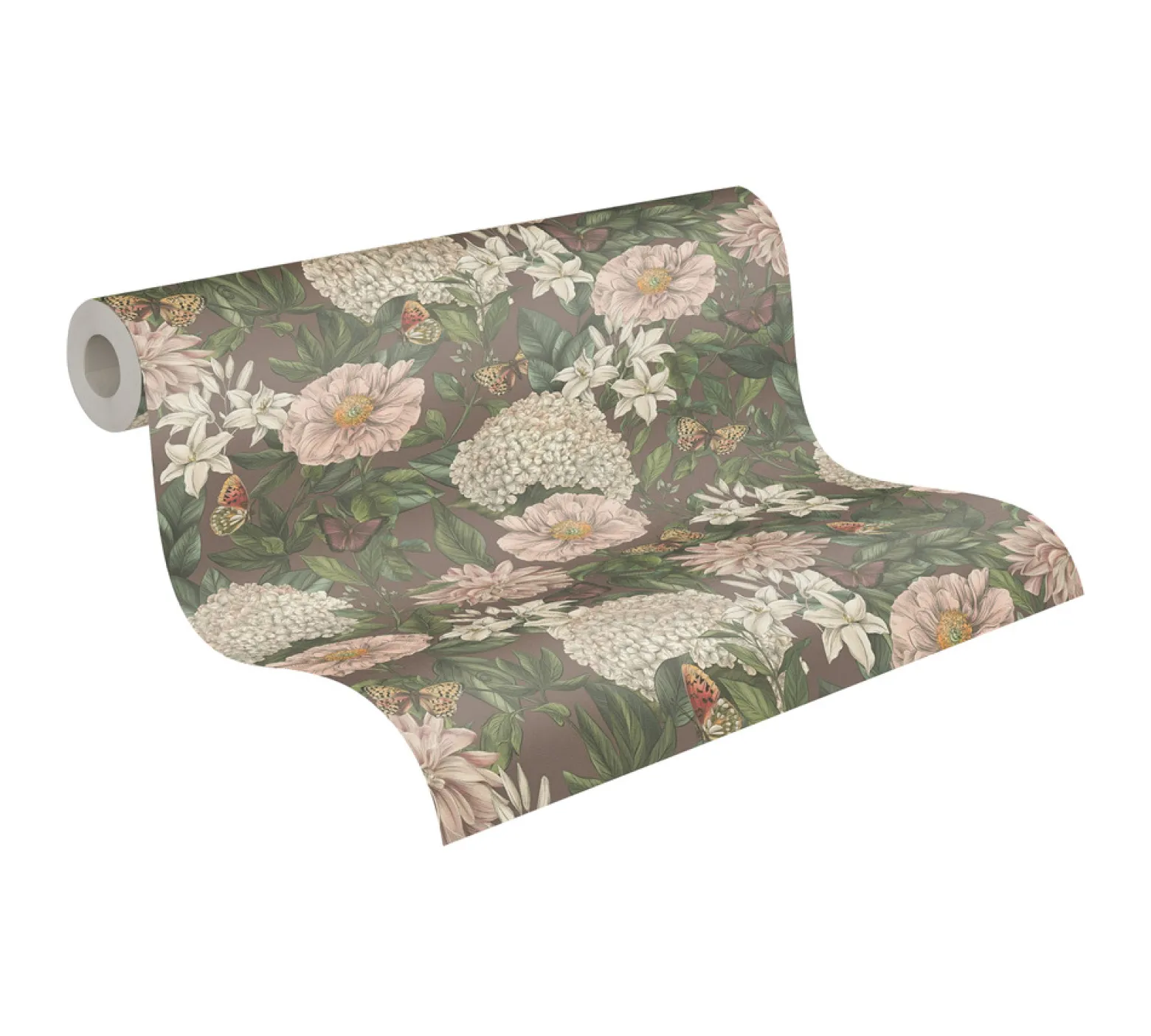 Vliestapete Floral Vintage Blumen Lila Grün 39426-3