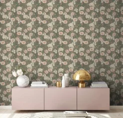 Vliestapete Floral Vintage Blumen Lila Grün 39426-3
