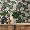 Vliestapete Floral Vintage Blumen Schwarz Grün 39426-1