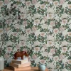 Vliestapete Floral Vintage Blumen Grau Grün 39426-4