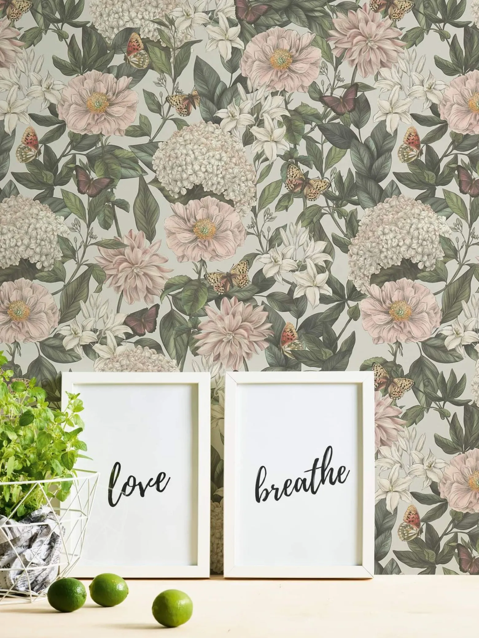 Vliestapete Floral Vintage Blumen Grau Grün 39426-4