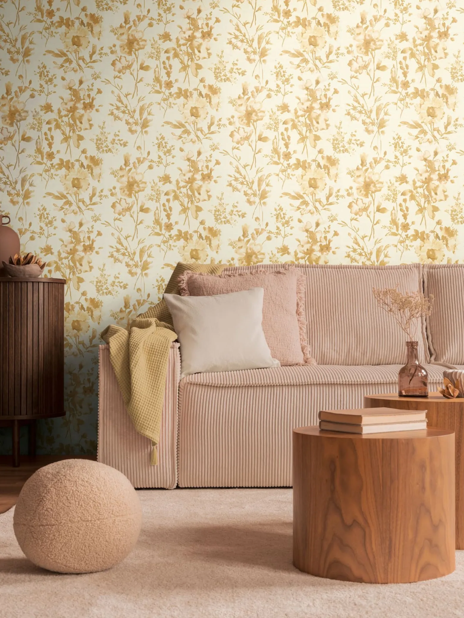 Vliestapete Floral Vintage Creme Gold Metallic 79061-4