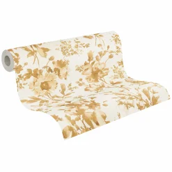 Vliestapete Floral Vintage Creme Gold Metallic 79061-4