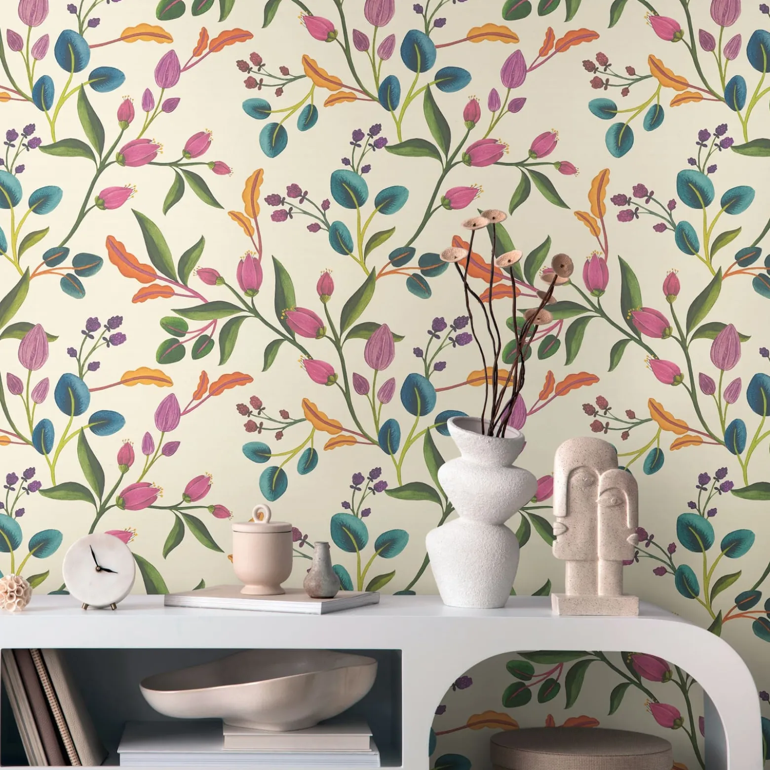 Vliestapete Floral Vintage Creme Bunt 78211-1