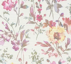 Vliestapete Floral Vintage Creme Rosa 79061-1