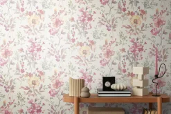 Vliestapete Floral Vintage Creme Rosa 79061-1