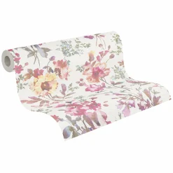 Vliestapete Floral Vintage Creme Rosa 79061-1