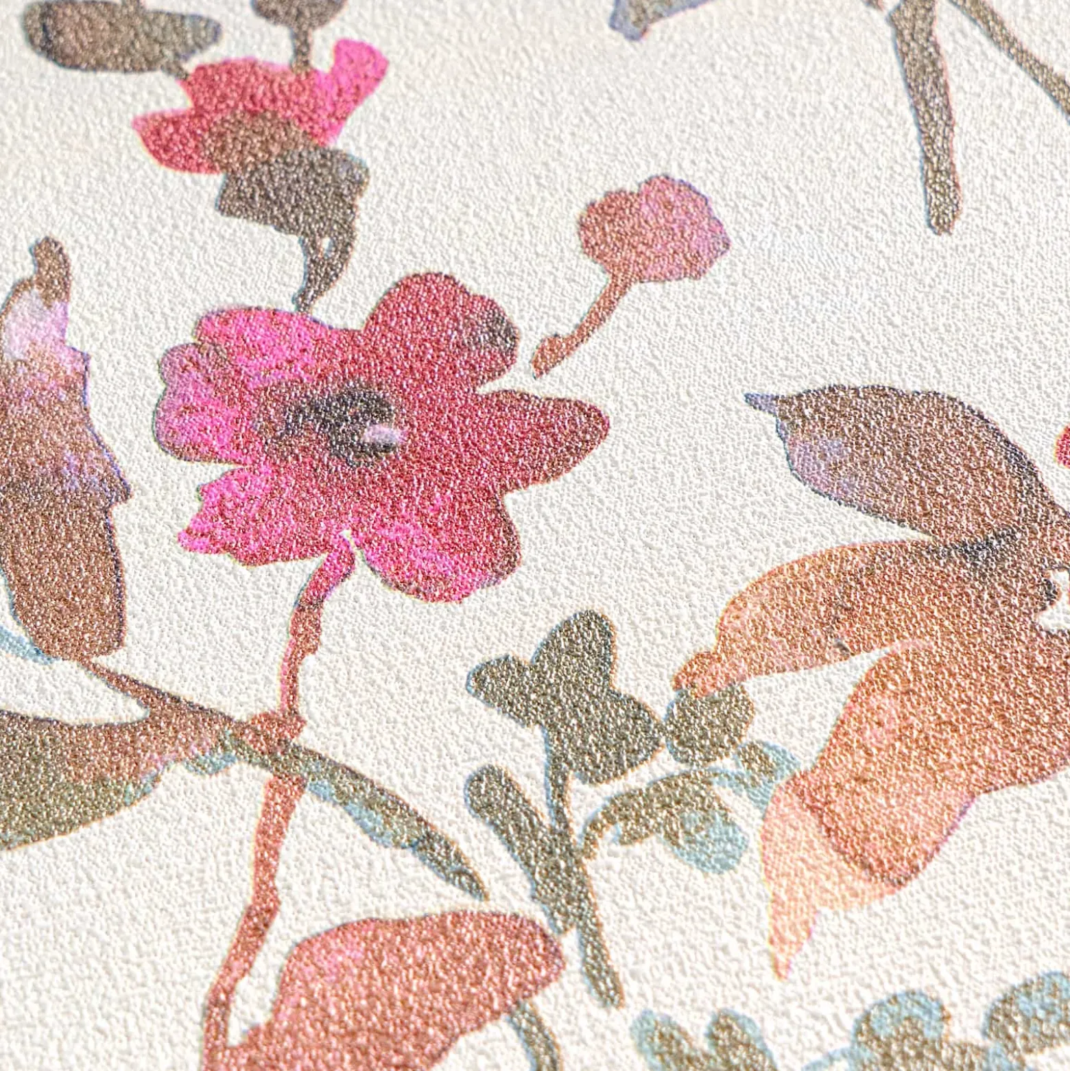Vliestapete Floral Vintage Creme Rosa 79061-1