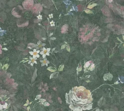 Vliestapete Floral Vintage Grün Weiß 38636-2