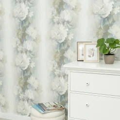 Vliestapete Floral Vintage Grau Blau Grün 10513-08