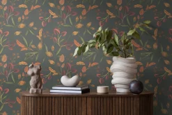 Vliestapete Floral Vintage Grün Orange 78211-2
