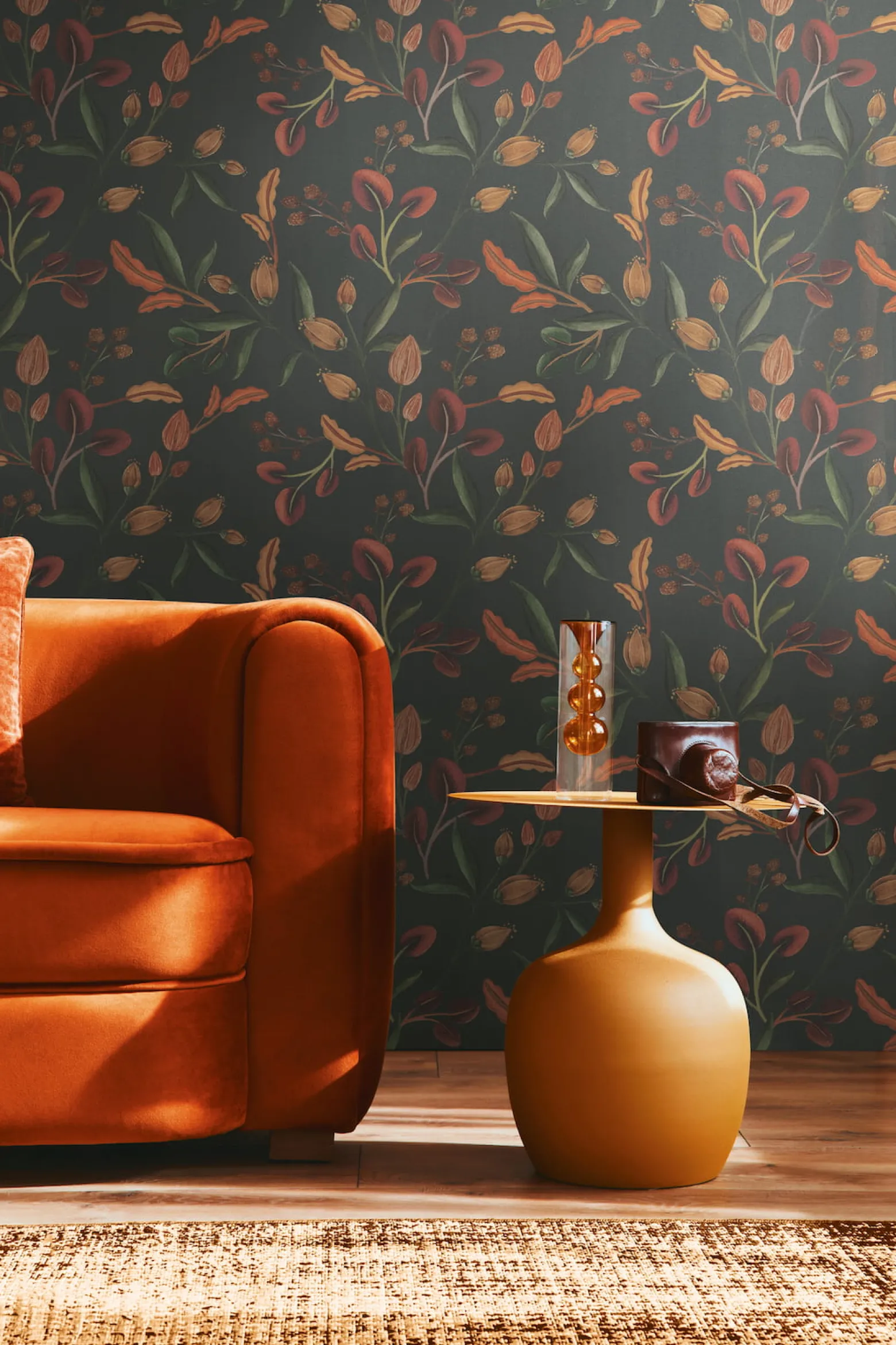 Vliestapete Floral Vintage Grün Orange 78211-2