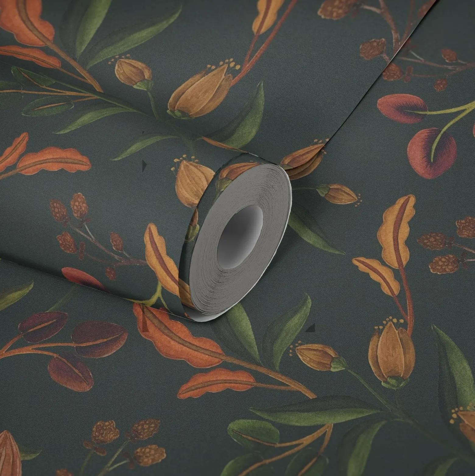 Vliestapete Floral Vintage Grün Orange 78211-2
