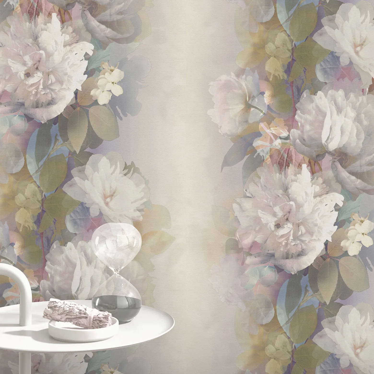 Vliestapete Floral Vintage Lila Grün Creme 10513-09